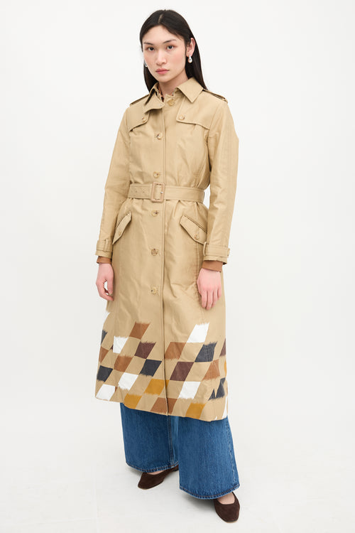 Gabriela Hearst Fall 2017 Patterned Hem Trench Coat