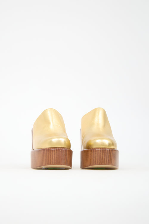 Gabriela Hearst Metallic Leather Platform Clog