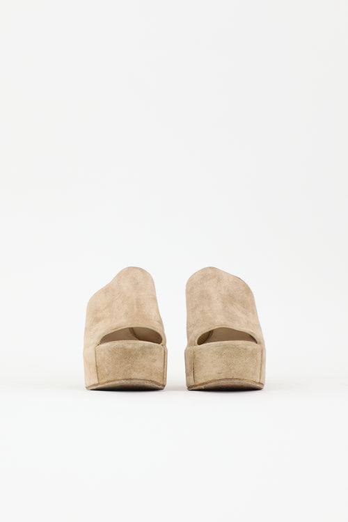 Gabriela Hearst Suede Ares Platform Mule