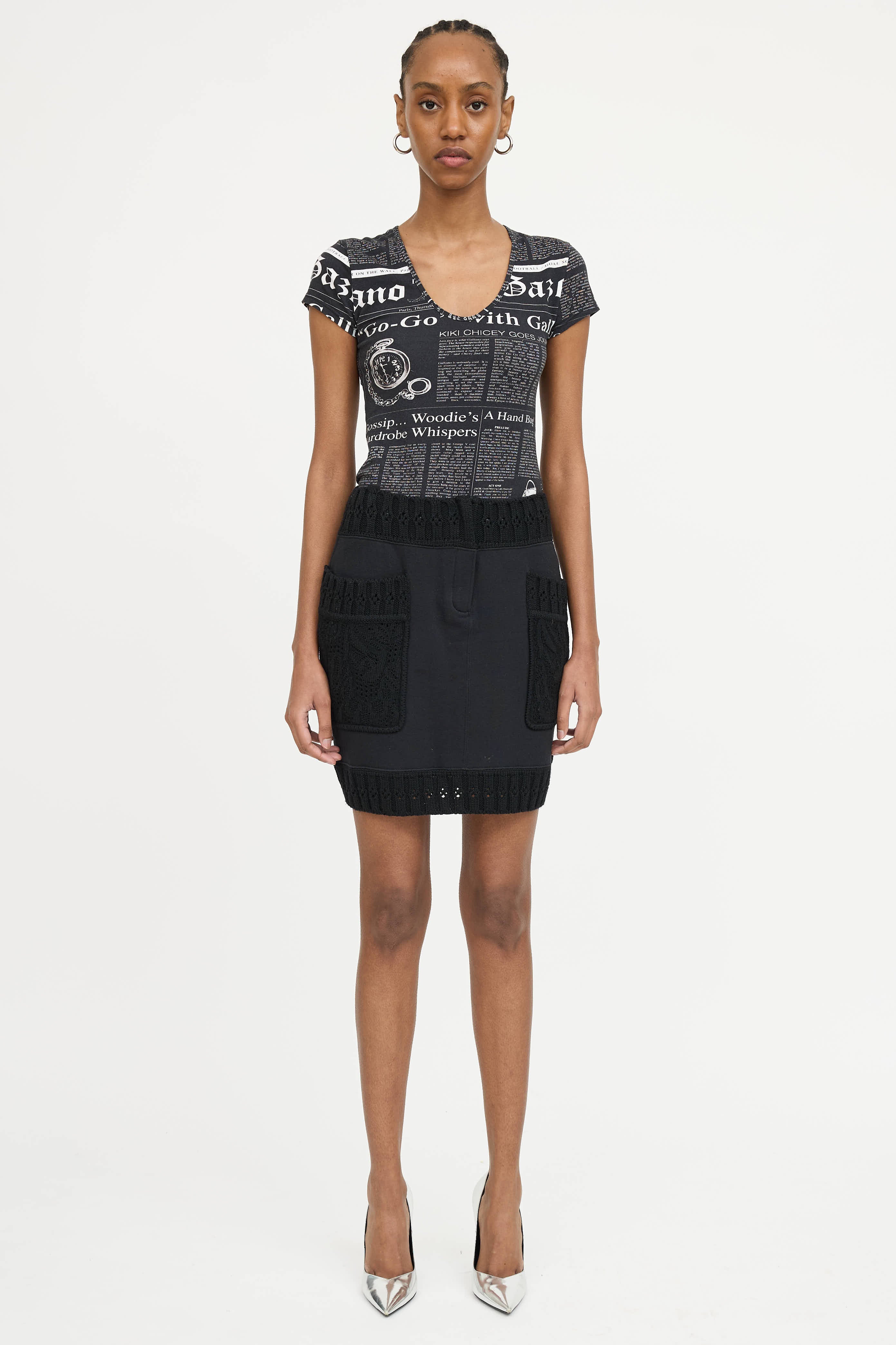 John Galliano Knit Mini Skirt