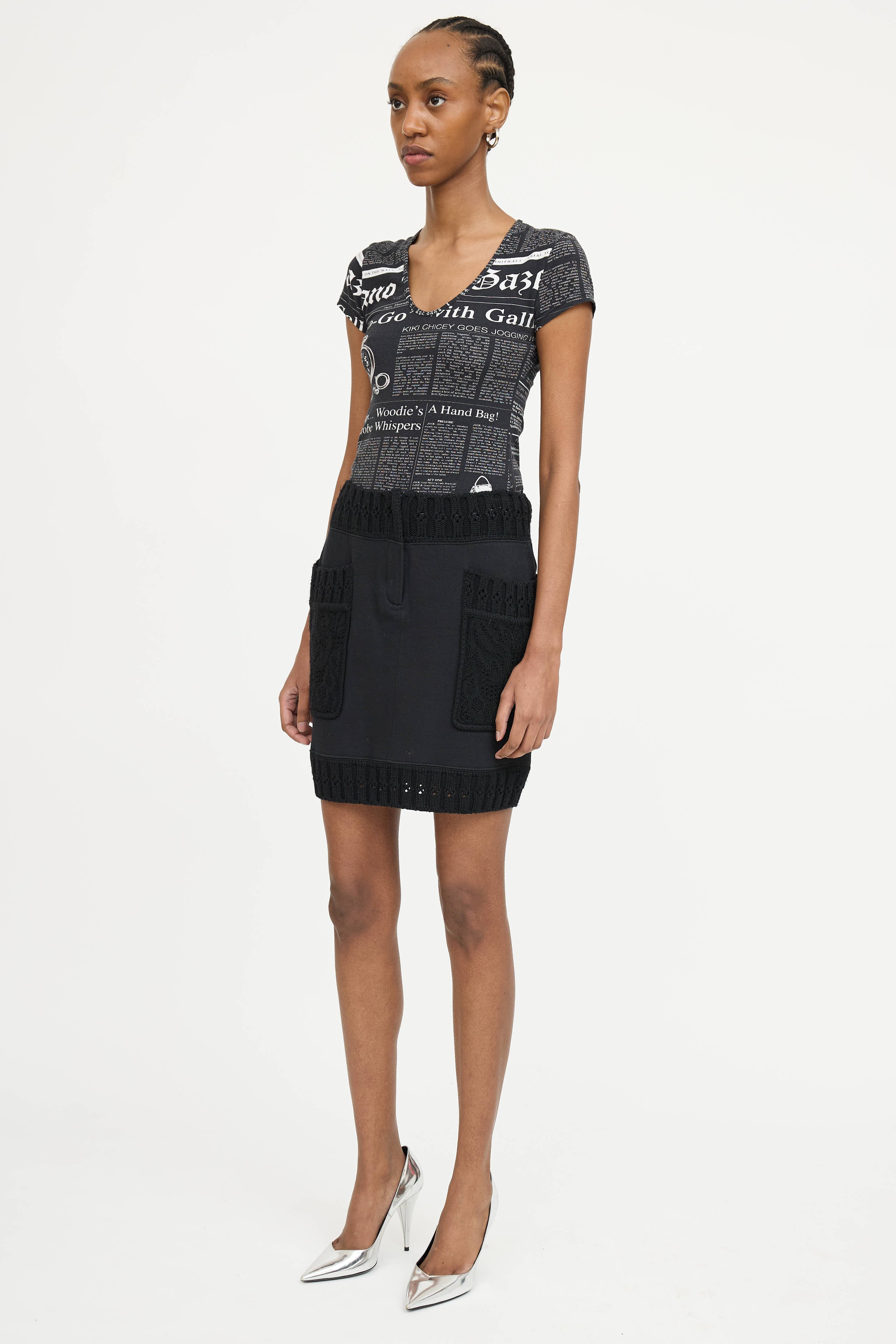 John Galliano Knit Mini Skirt