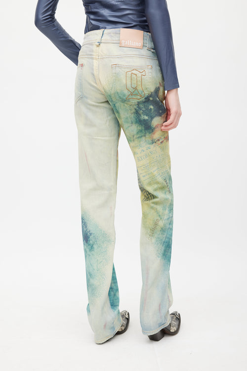 Galliano Blue & Multicolour Graident Jeans
