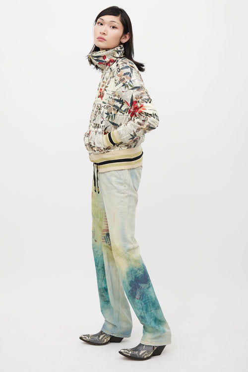 Galliano Blue & Multicolour Graident Jeans