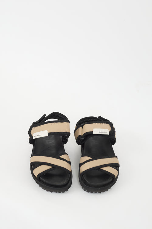 Ganni Black & Beige Hiking Sandal