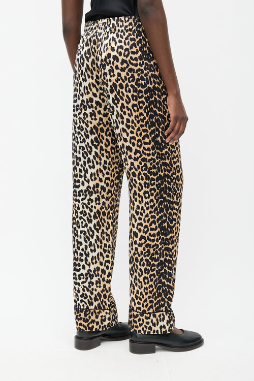 Ganni Black & Brown Silk Printed Set