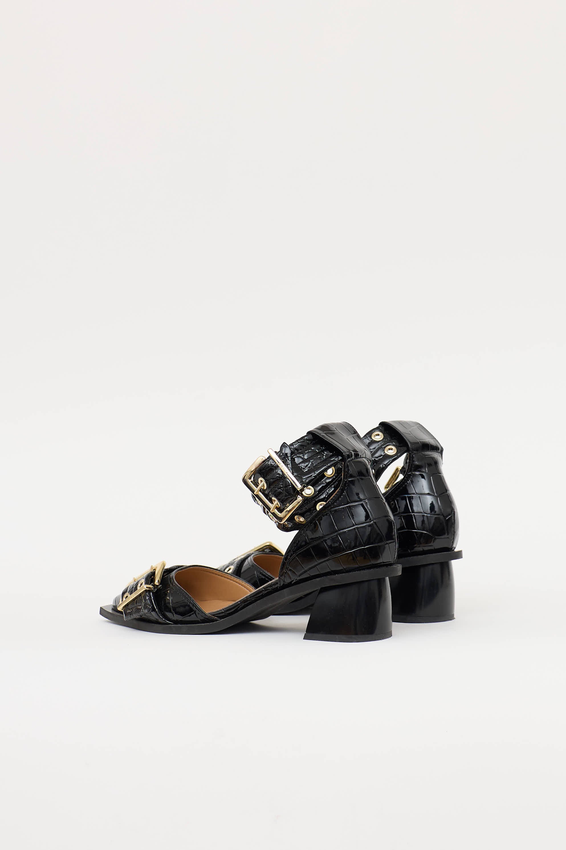 GanniFeminine Buckle Open Pump