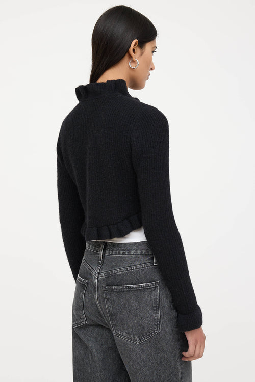 Ganni Wool Knit Cropped Cardigan
