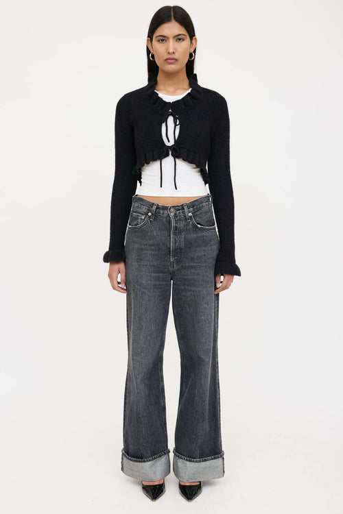 Ganni Wool Knit Cropped Cardigan