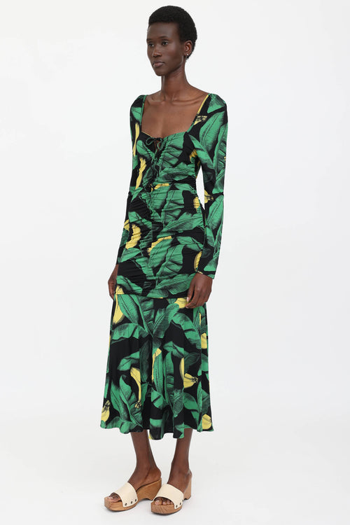 Palm Leaf Print Dress