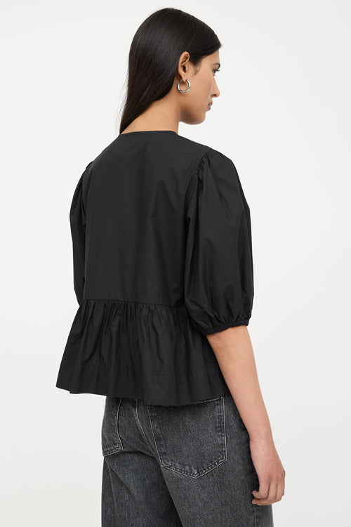 Ganni Puffed Tie Top