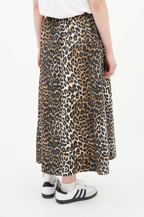 Ganni Brown & Black Print Skirt