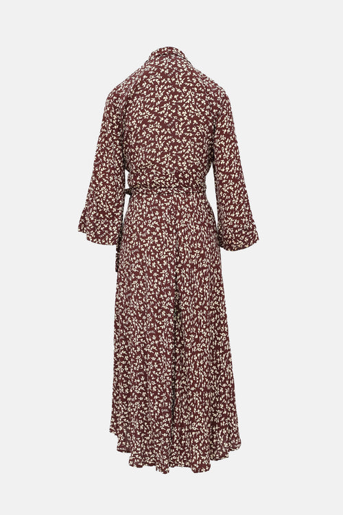 Ganni Patterned Wrap Dress