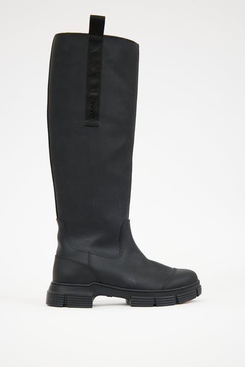 Ganni Rubber & Shearling Lined Country Boot
