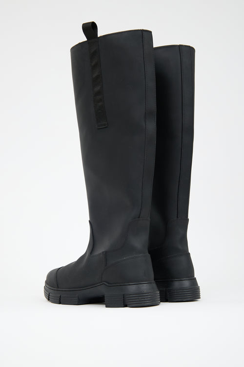 Ganni Rubber & Shearling Lined Country Boot