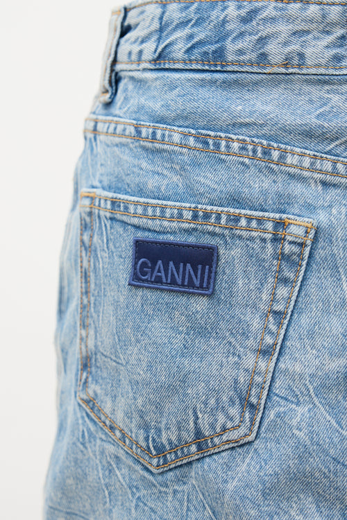 Ganni Denim Button Mini Skirt