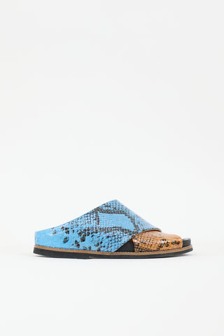 Ganni Embossed Leather Crossover Sandal