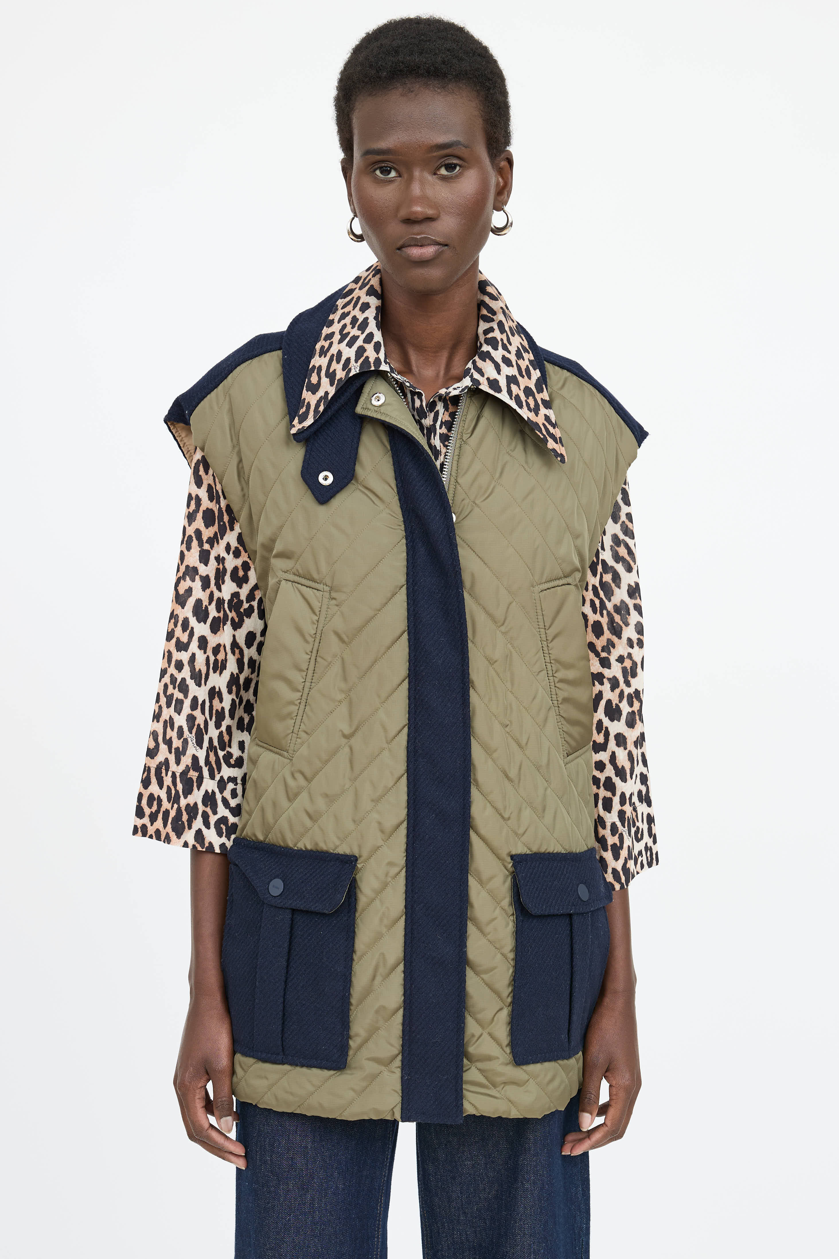 Ganni Nylon Quilted Vest