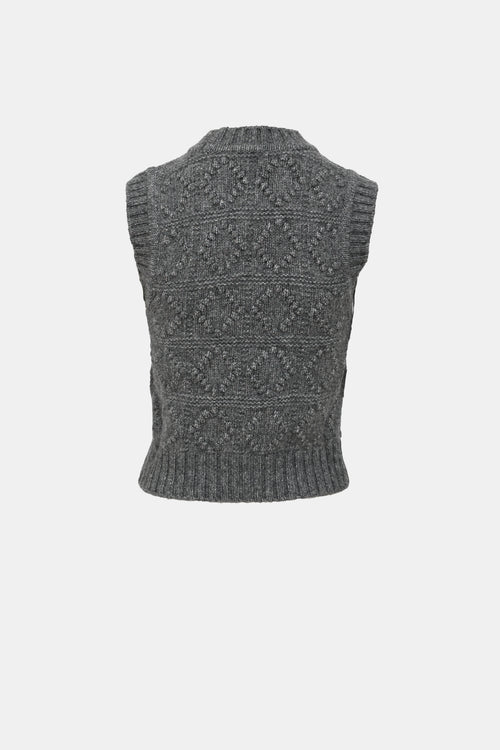 Ganni Wool Bubble Knit Logo Vest