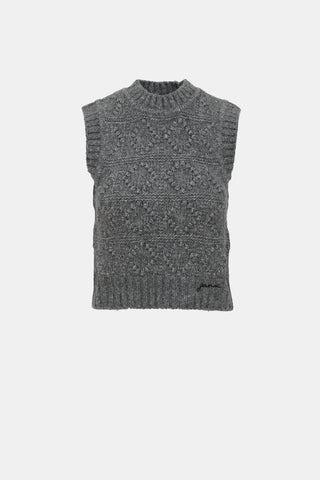 Ganni Wool Bubble Knit Logo Vest