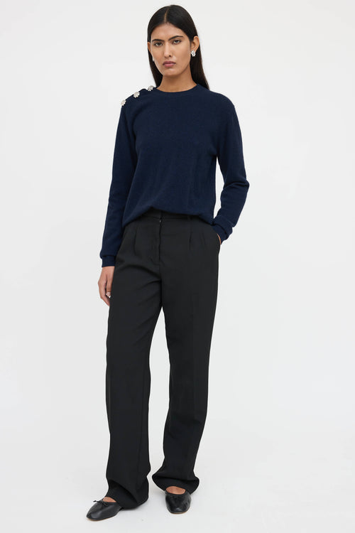 Ganni Cashmere Jewel Snap Knit Sweater
