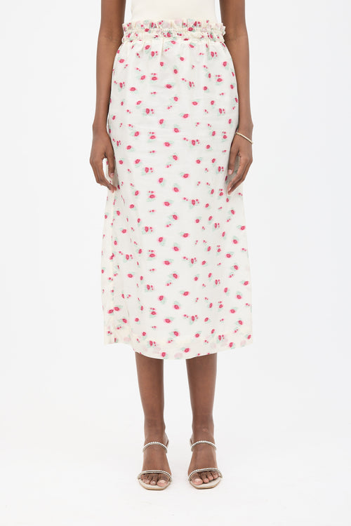 Ganni Organza Floral Jacquard Skirt