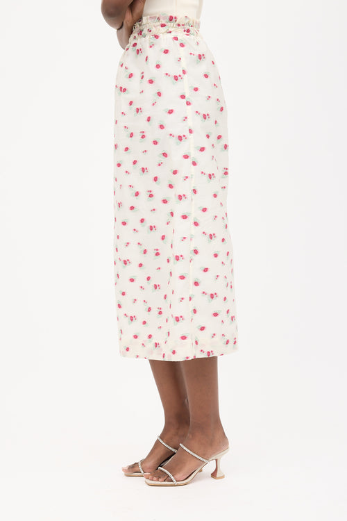 Ganni Organza Floral Jacquard Skirt