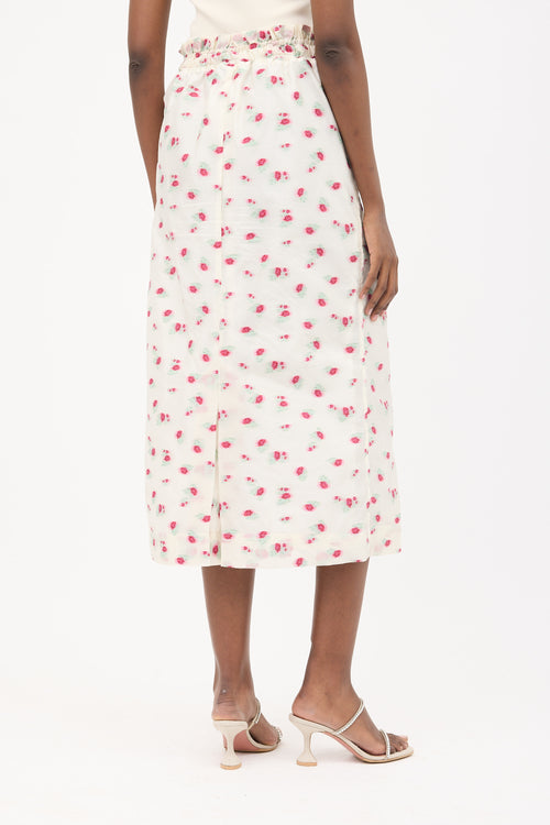Ganni Organza Floral Jacquard Skirt