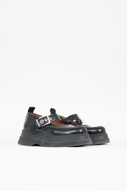 Ganni Patent Mary Jane Platform Flat