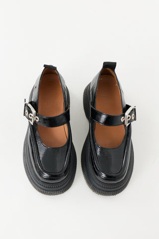 Ganni Patent Mary Jane Platform Flat