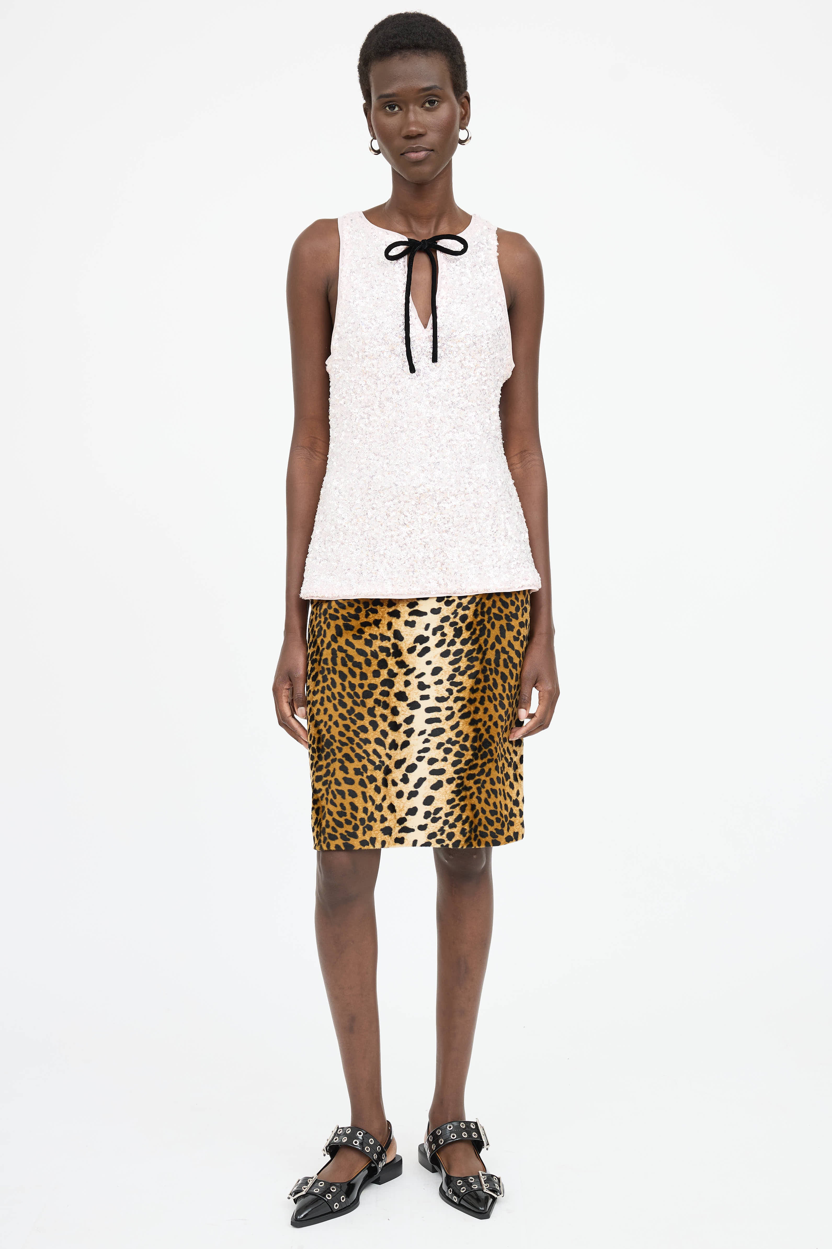 Ganni Sequin Tie Top