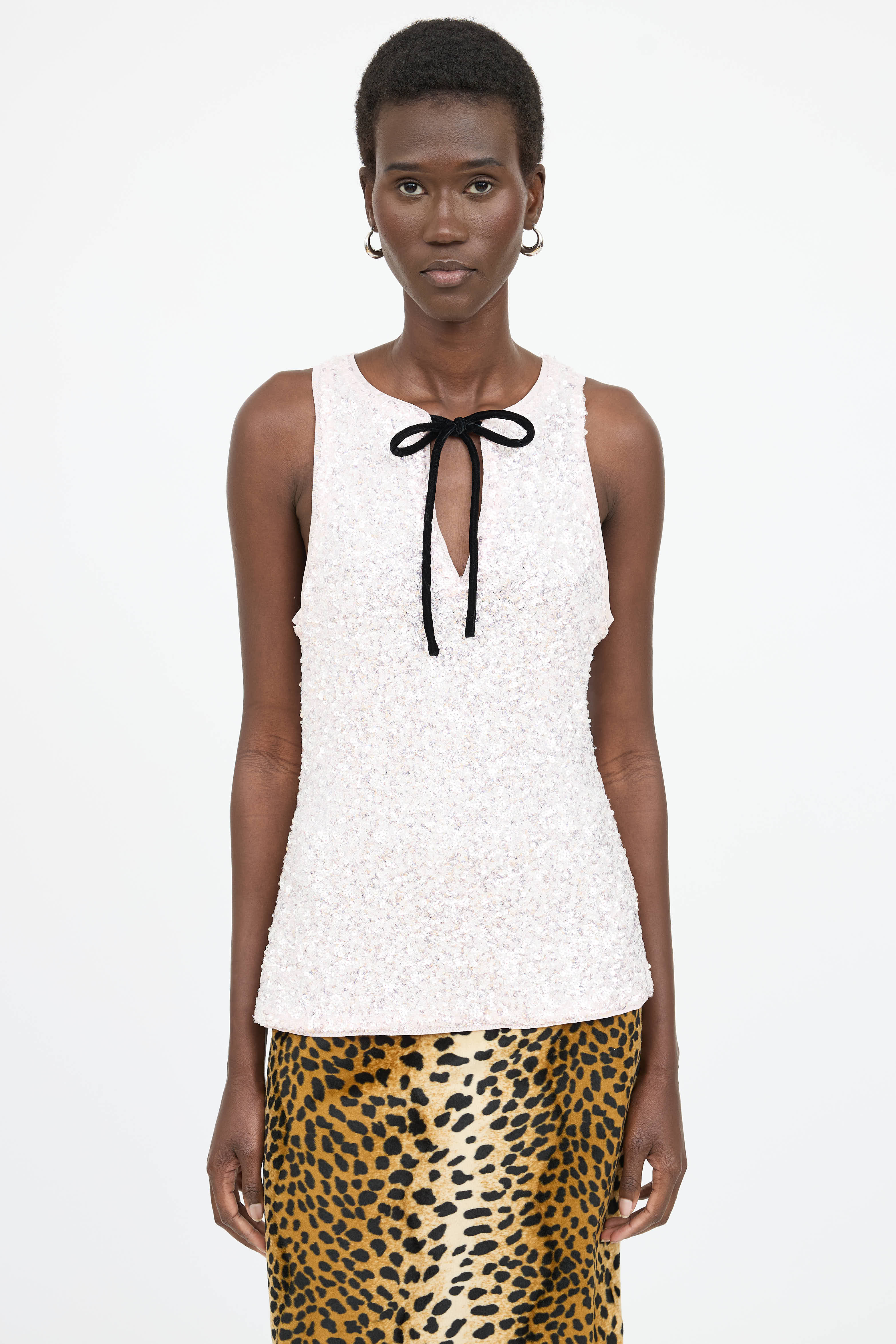 Ganni Sequin Tie Top