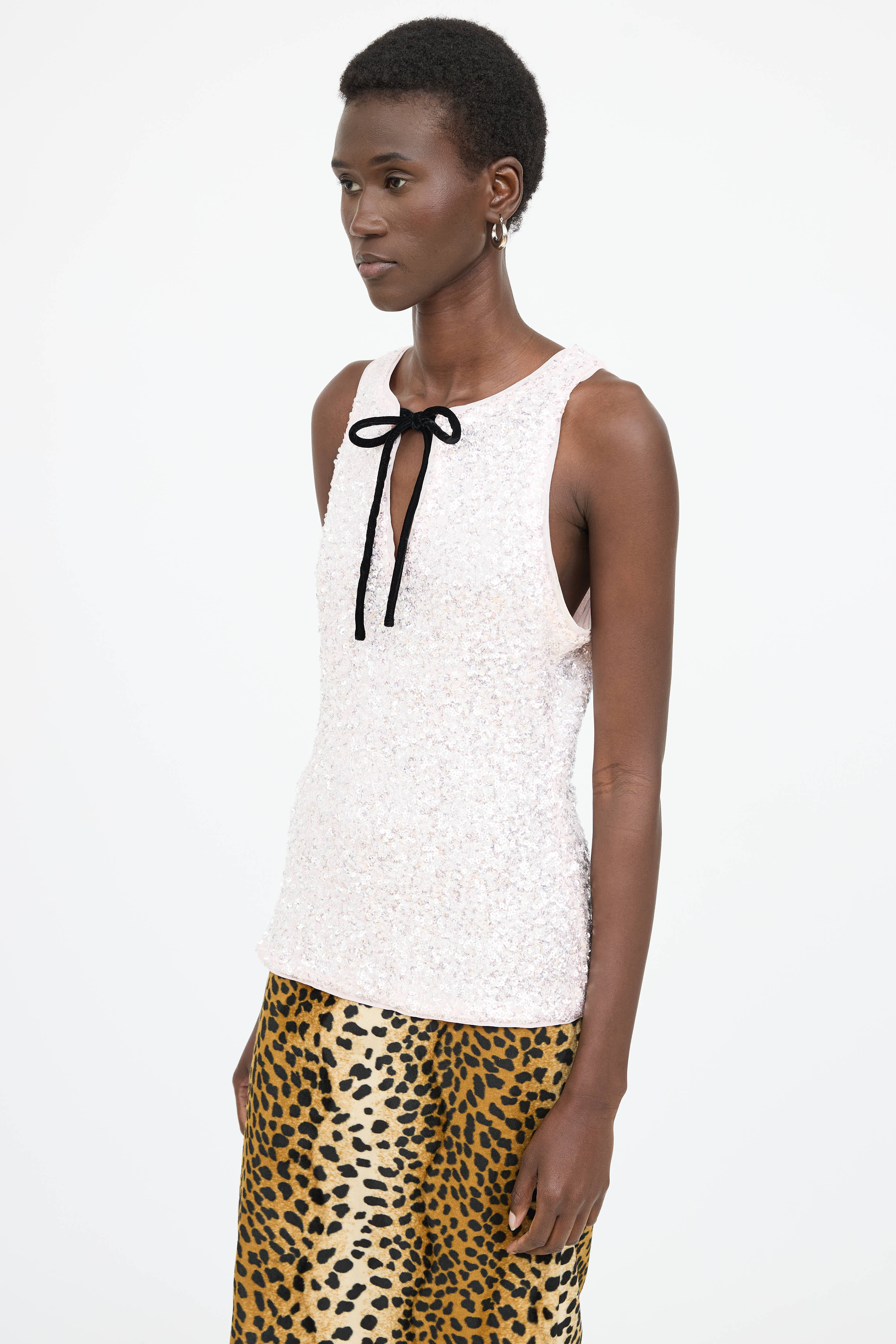 Ganni Sequin Tie Top
