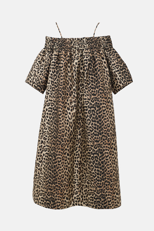 Ganni Printed Cold Shoulder Dress
