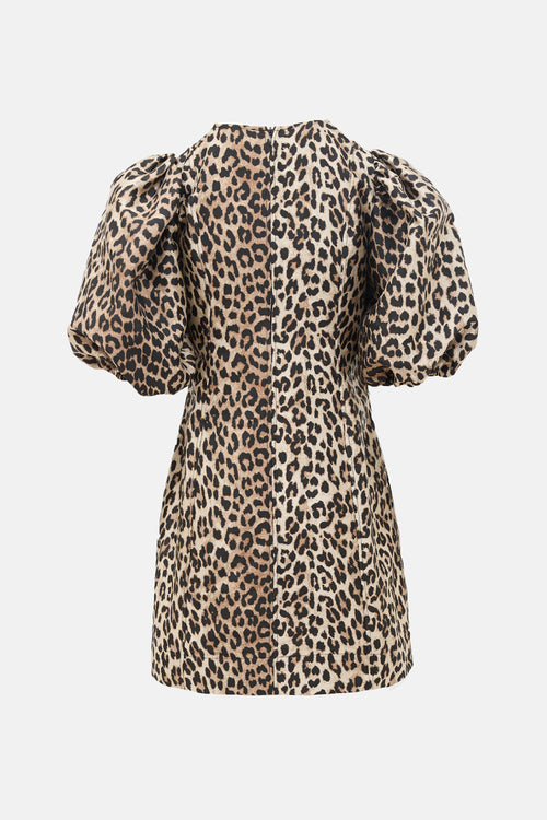 Ganni Printed V-Neck Dress