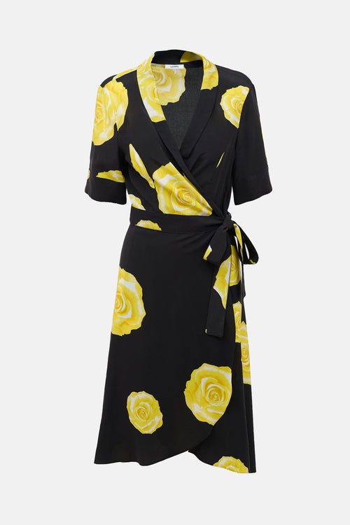 Ganni Silk Fayette Wrap Dress