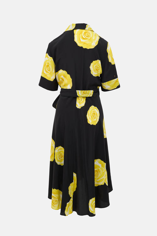 Ganni Silk Fayette Wrap Dress