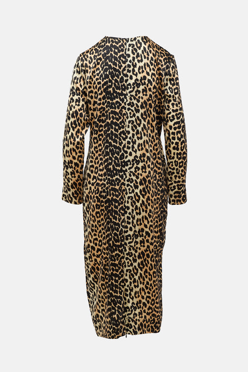 Ganni Silk Satin Printed Dress