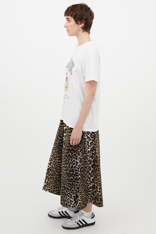 Ganni White & Multicolour Have A Nice Day T-Shirt