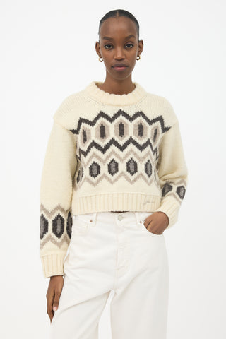Ganni Wool Geometric Intarsia Sweater