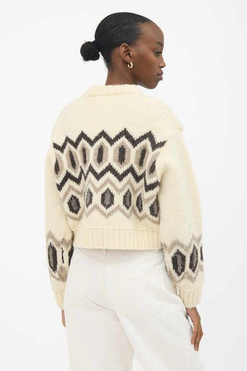 Ganni Wool Geometric Intarsia Sweater