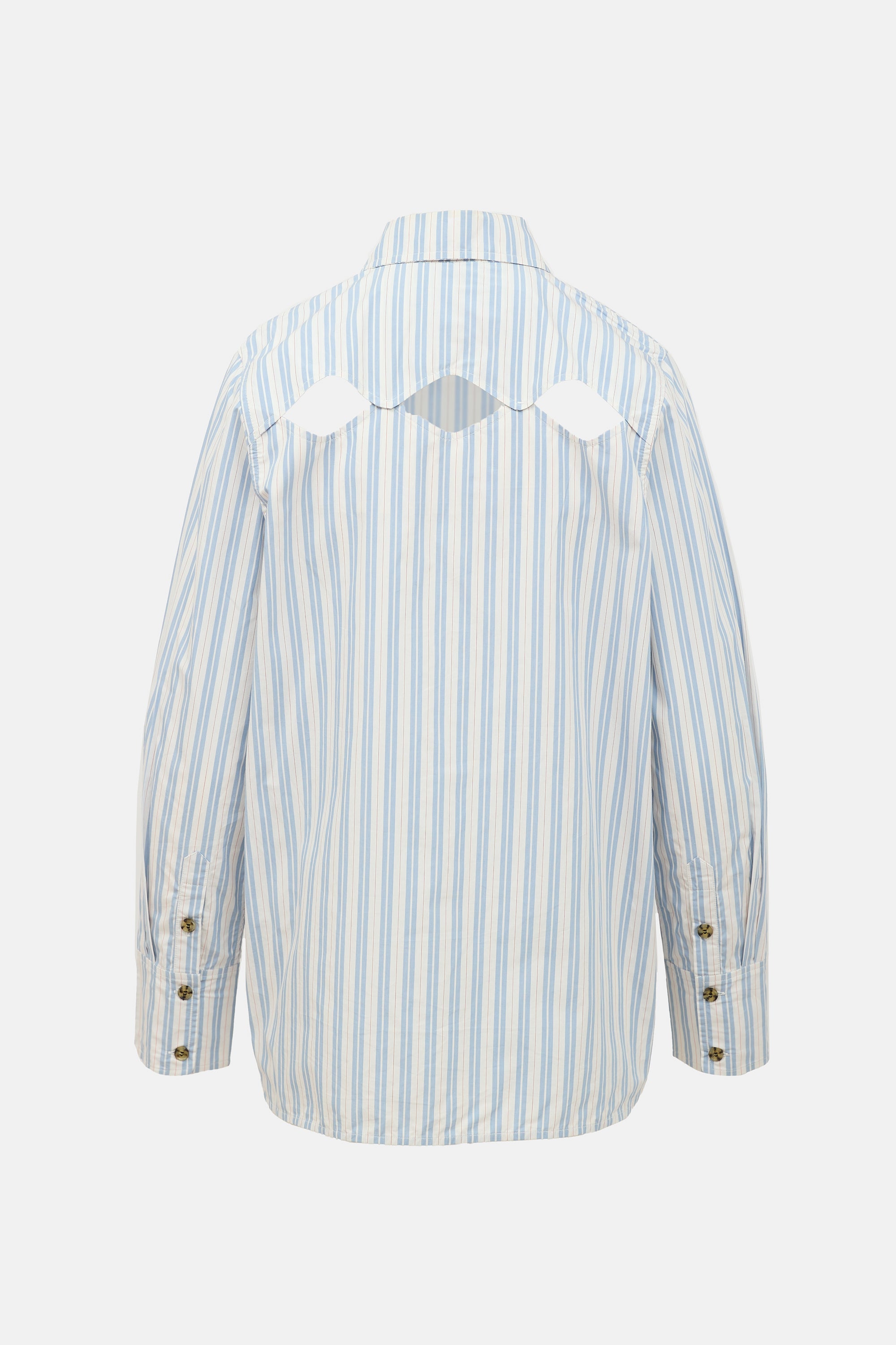 Ganni Striped Cut Out Shirt