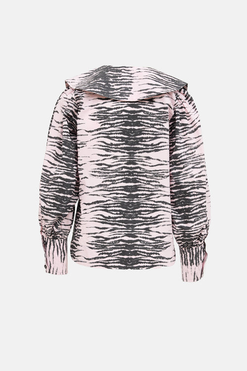 GanniStriped Oversized Collared Shirt