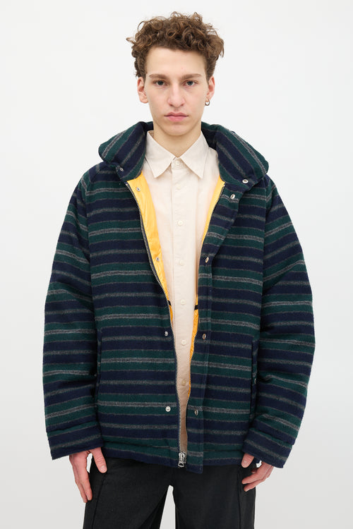 Garb Store Wool Striped Down Coat