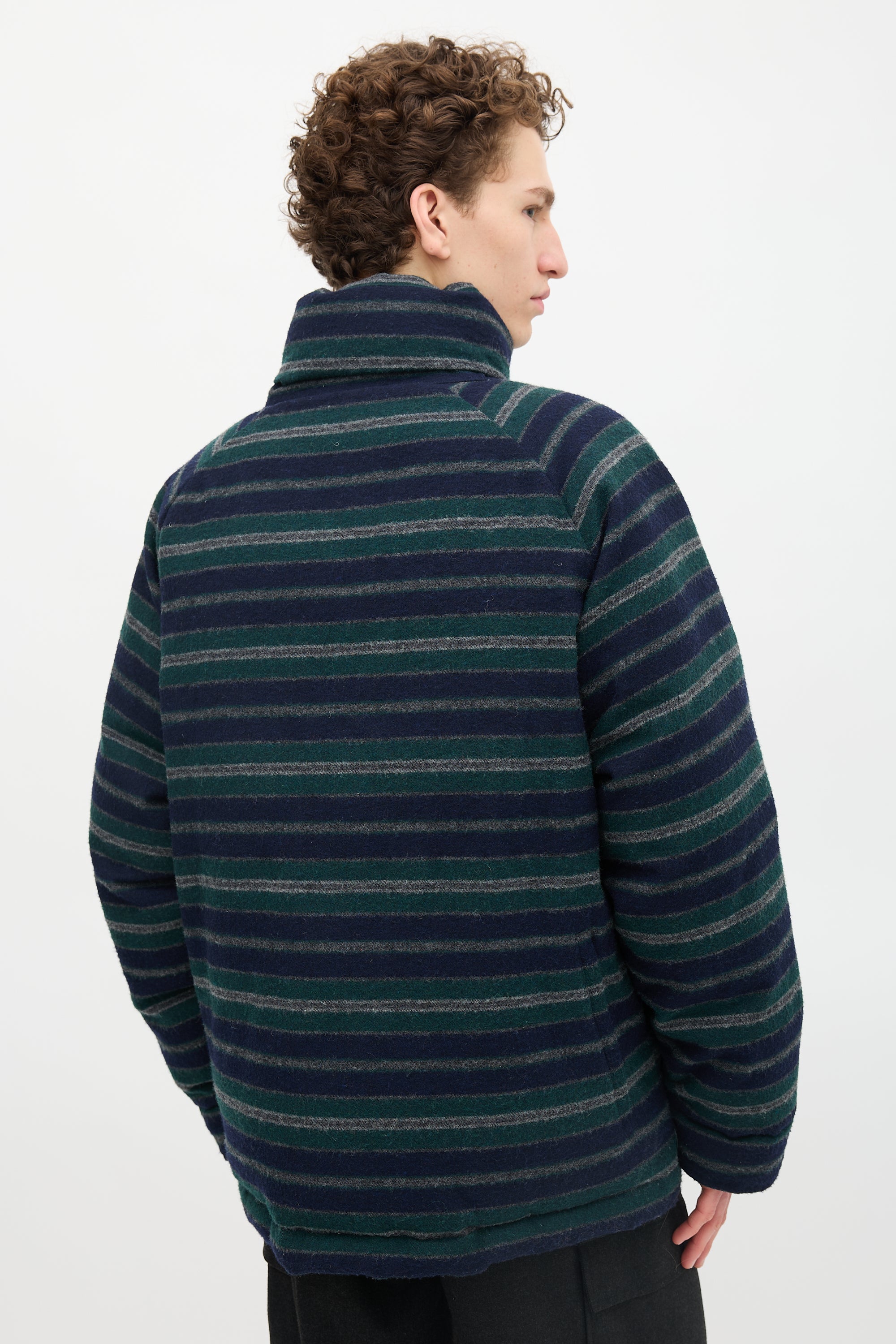 Garb Store Wool Striped Down Coat