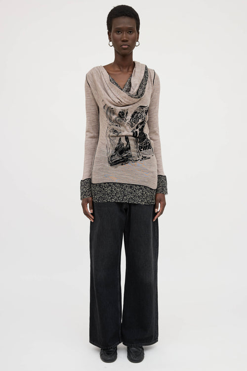 Jean Paul Gaultier Wool Scarf Top