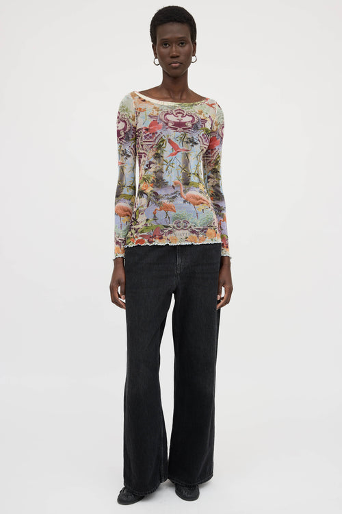 Jean Paul Gaultier Graphic Mesh Top