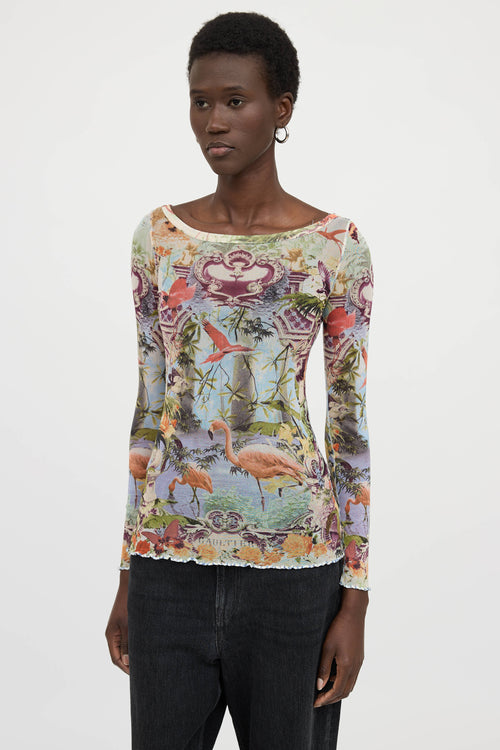 Jean Paul Gaultier Graphic Mesh Top