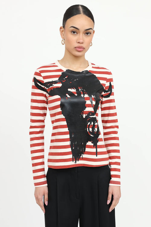 Striped Graphic Top