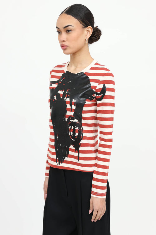 Striped Graphic Top