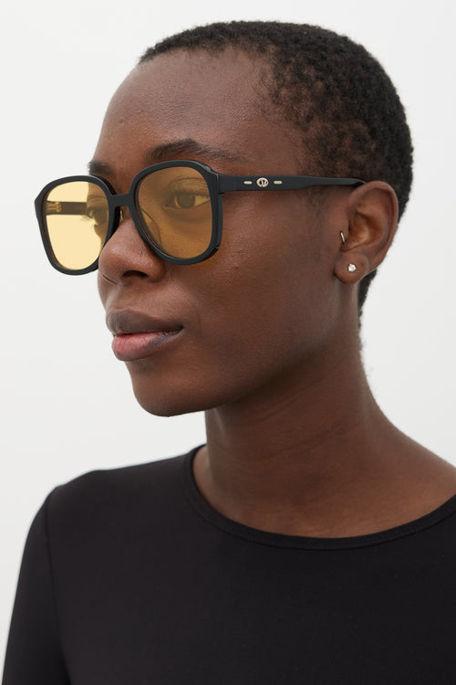 Gentle Monster Black & Yellow King Square Sunglasses